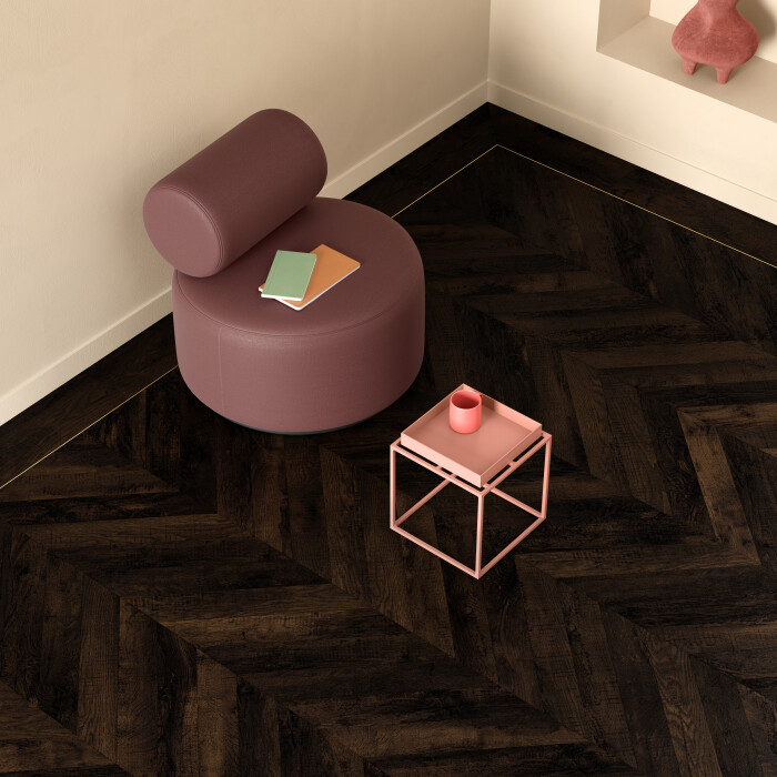 Wat is PVC voor vloersoort en welke eigenschappen heeft het - Moduleo Moods Chevron Mono 597 - Knulst Vloeren - Amsterdam Utrecht Nunspeet