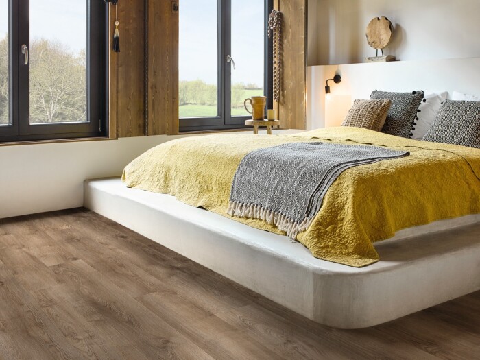 Prijs PVC vloer inclusief vloerverwarming slaapkamer - Moduleo Transform Sherman Oak 22841 - Knulst Vloeren Amsterdam Utrecht Nunspeet