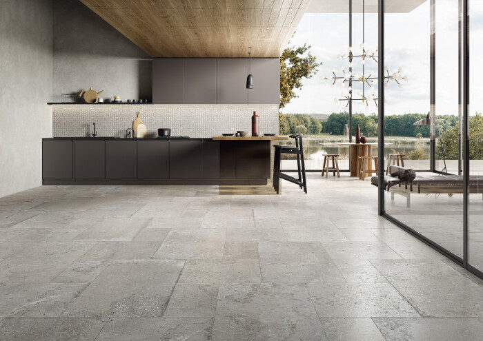 Ontdek verschillende tegelsoorten zoals keramisch visgraat parket - terrazzolook - natuursteenlook - kwartsietlook - Belgisch hardsteenlook - Knulst Vloeren